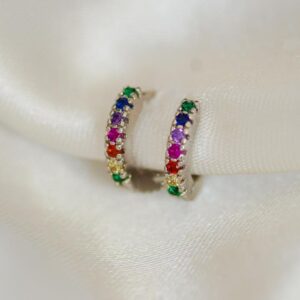 Junk Jewels Rainbow Necklace – Silver 