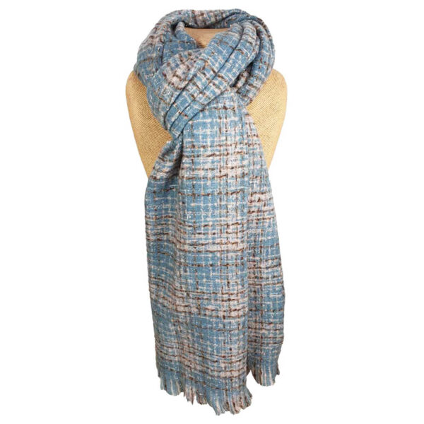 Triangle Scarf in Tartan Celeste