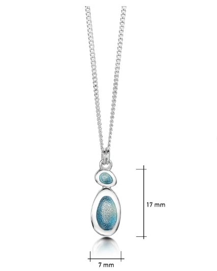 Sheila Fleet "Shoreline Pebble” 2-pebble Petite Pendant - Blue Grey