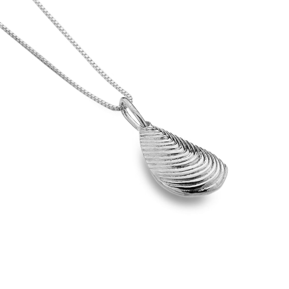 Sea Gems "Silver Origins" Mussel Shell Necklace