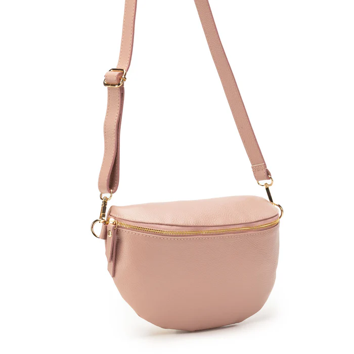 Elie Beaumont Crossbody Leather Sling Bag - Blush Large