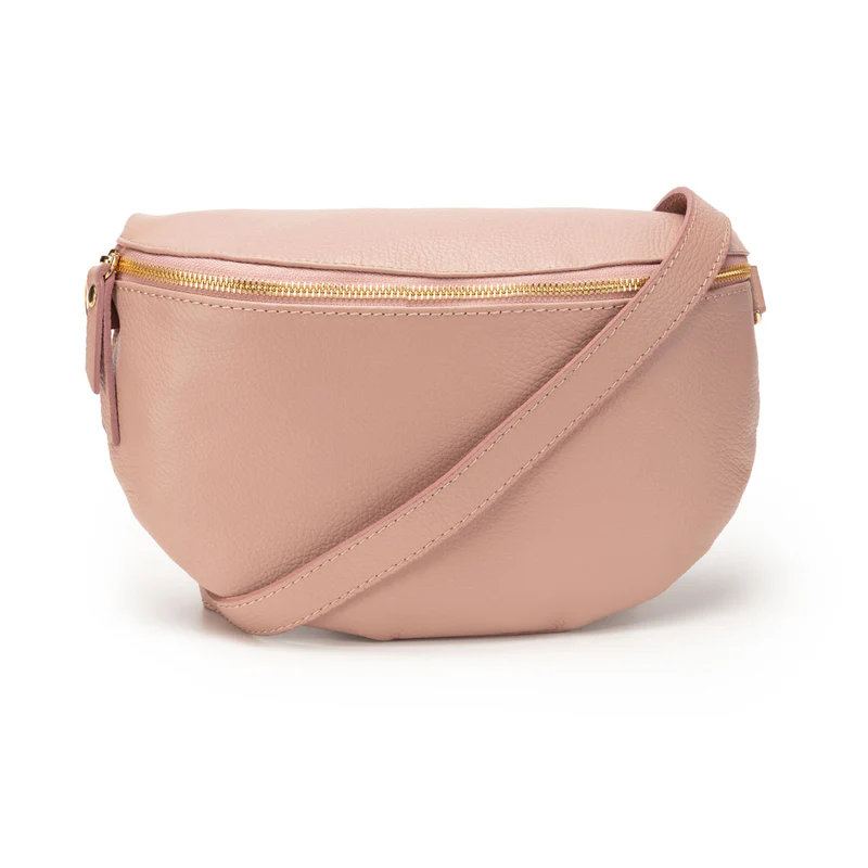 Elie Beaumont Crossbody Leather Sling Bag - Blush Large