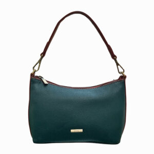 Nova Leathers Across Body Bag - Dark Green/Tan