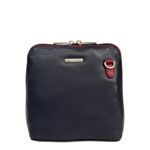 Nova Leathers Across Body Bag - Navy / Claret