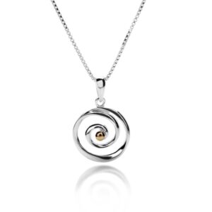 Sea Gems "Silver Origins" Circular Spiral Necklace