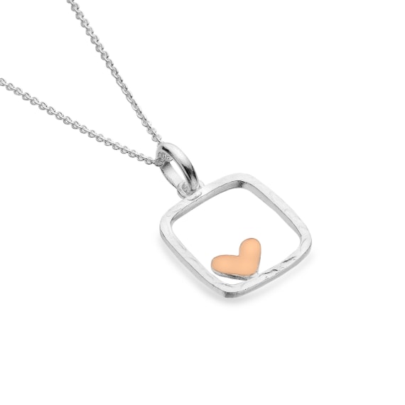Sea Gems "Silver Origins" Framed Rose Gold Necklace