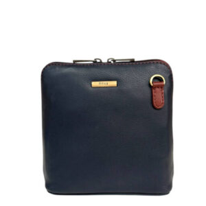 Nova Leathers Across Body Bag - Navy / Tan