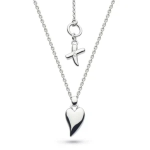 Kit Heath "Desire Kiss" Mini Heart Necklace - Silver