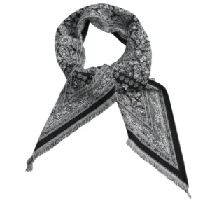 Lua Large Triangle Paisley Scarf - Black