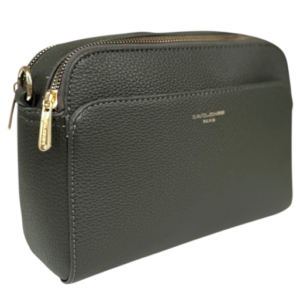 David Jones Double Zip Top Across Body Bag - Storm Grey