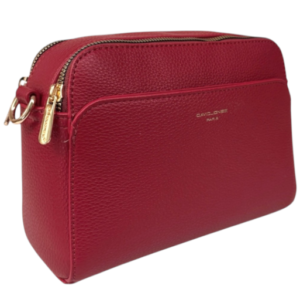 David Jones Double Zip Top Across Body Bag - Tango Red