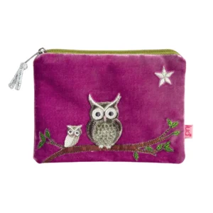 Lua "Owl" Velvet Purse - Magenta