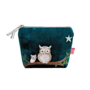 Lua "Owl" Velvet Mini Purse - Blue