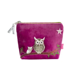 Lua "Owl" Velvet Mini Purse - Magenta