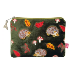 Lua "Hedgehogs" Velvet Purse - Dark Olive