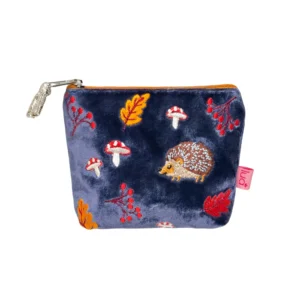 Lua "Hedgehogs" Mini Velvet Purse - Navy
