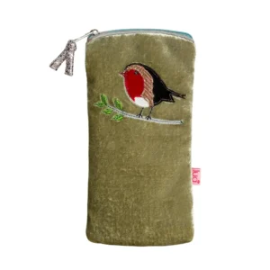 Lua "Robin" Velvet Glasses Case - Fennel Green